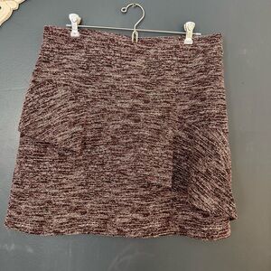 LOFT Marled Magenta Knit Mini Skirt